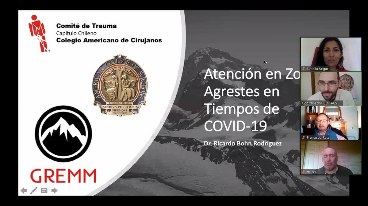 gremm_cl's tweet photo. En este momento expone Dr Ricardo Bohn miembro del GREMM en el ciclo de conferencias de "Atención en zonas agrestes en tiempos de COVID19" https://t.co/cnKABfNnR9