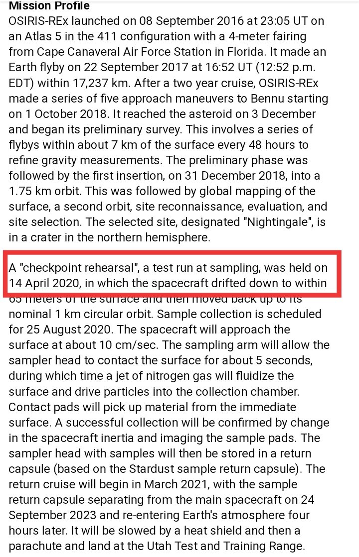 A mission to an asteroid to "sample" it but all the telescopes are closed besides the ones they control so you can't see it happen aww what a shame