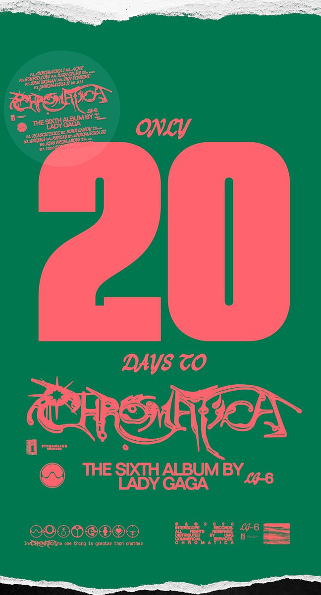 "CHROMATICA" COUNTDOWN: 20 DAYS #Chromatica    #LG6  