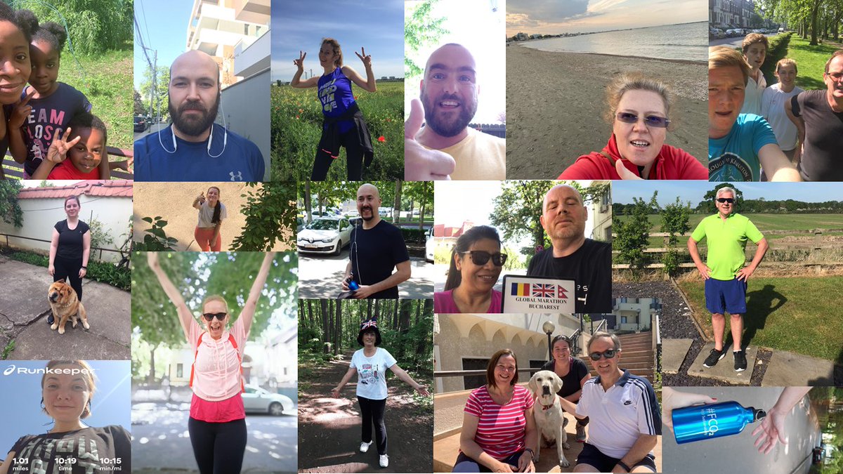👏Well done, my #Diplomile Global Marathon team from <a href="/ukinromania/">UK Embassy Bucharest</a>!

🙏Thank you to all our #coronavirus frontline staff, whether they are in food delivery, in hospitals or care homes, in Romania and in the UK. Thank you to our <a href="/foreignoffice/">Foreign Office</a> colleagues who joined the marathon!