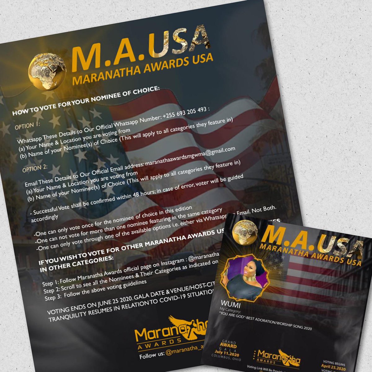 PolongoTvGospel's tweet photo. 🚨 KINDLY VOTE FOR *WUMIMUSIK* IN THE MARANATHA AWARDS USA  by doing the following (WhatsApp the details below to +255693205493

1. Your name &amp; location you are voting 
2. Name of ur Nominee(s) of choice  WUMI  “You are God “ Best Adoration Worship song 2020
#MaranathaAwardsUSA https://t.co/6b1LXwnX4o