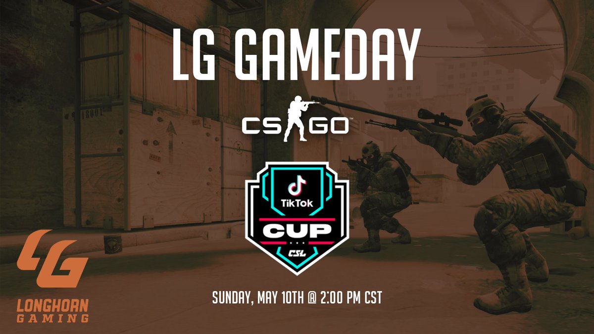 Longhorn_Gaming's tweet photo. Don't miss our #csgo team compete in the #TikTokCup Qualifiers tomorrow!
Find us in the bracket at https://t.co/LaBh4qG0C8
And catch the stream here: https://t.co/PvUP2hnIhT
Tournament starts at 2 π€
#LGgameday https://t.co/8cQkI0CvGQ