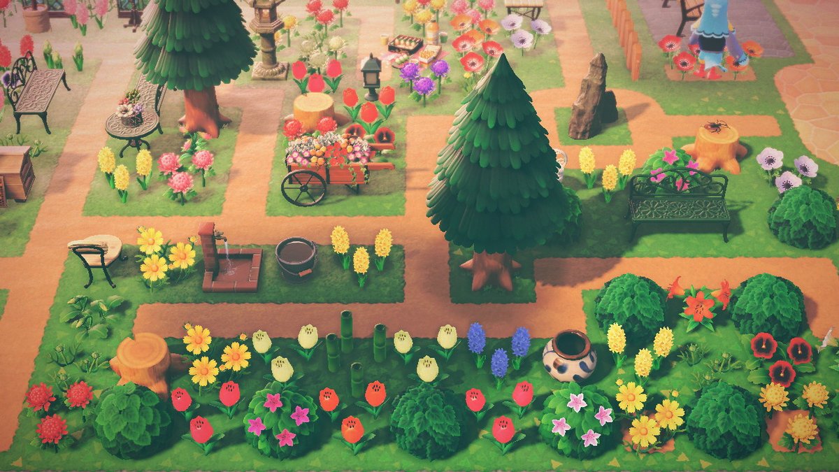 indebt2nook's tweet image. My new outdoor garden area. #AnimalCrossing #ACNH #NintendoSwitch #ACNHDesign