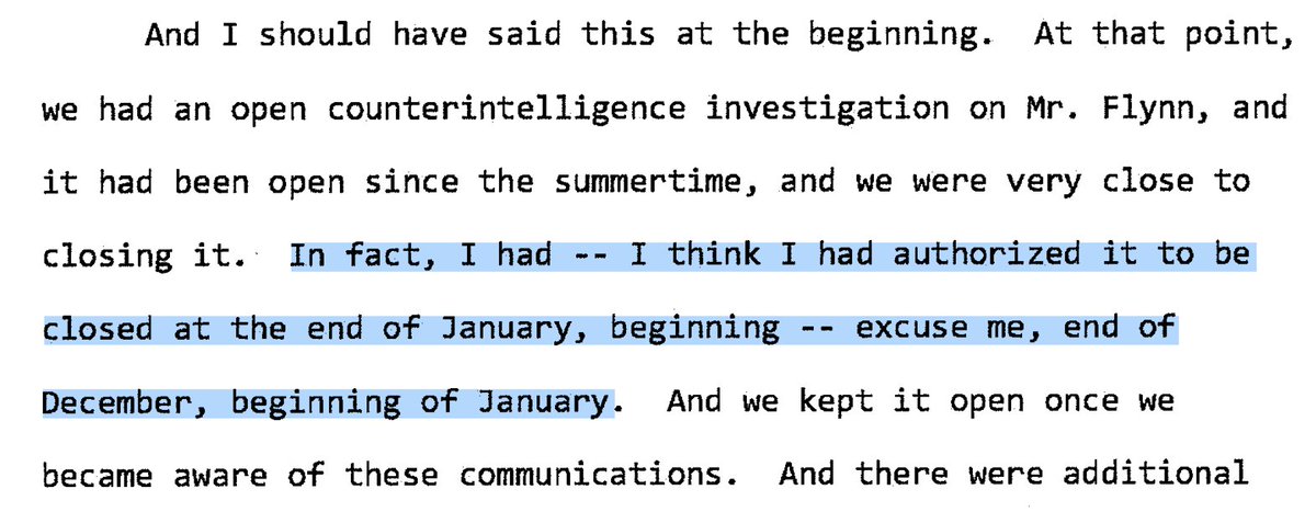 UPDATE: Comey failed to include in his memos about Trump& #39;s "let him go" comment that he *personally approved* closing the CI investigation of Flynn in late Dec/early Jan 2017 as it had found zero derogatory information on him about Russia. Unbelievable.  https://twitter.com/JohnWHube...