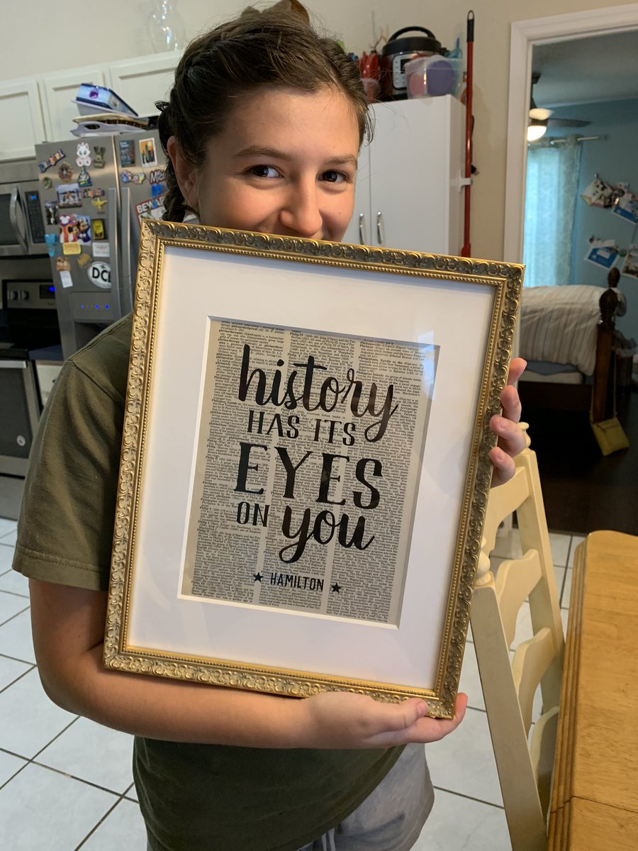 AllyPNJSC's tweet photo. They say that someday she will blow us all away! I think it’s safe to say she liked her graduation presents! @Lin_Manuel https://t.co/TnaDZZtM6E