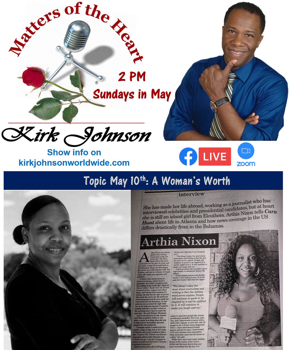 kjworldwide's tweet photo. Excited!! - our global community, Sunday (May 10) 2PM for Matters of the Heart with special guest @Arthia Nixon. A Woman's Worth: What would be different in a society where mothers, women, &amp; wives get the respect &amp; appreciation they deserve? Zoom &amp; FB Live https://t.co/d88UzDUmEV https://t.co/eGN9GcYo51