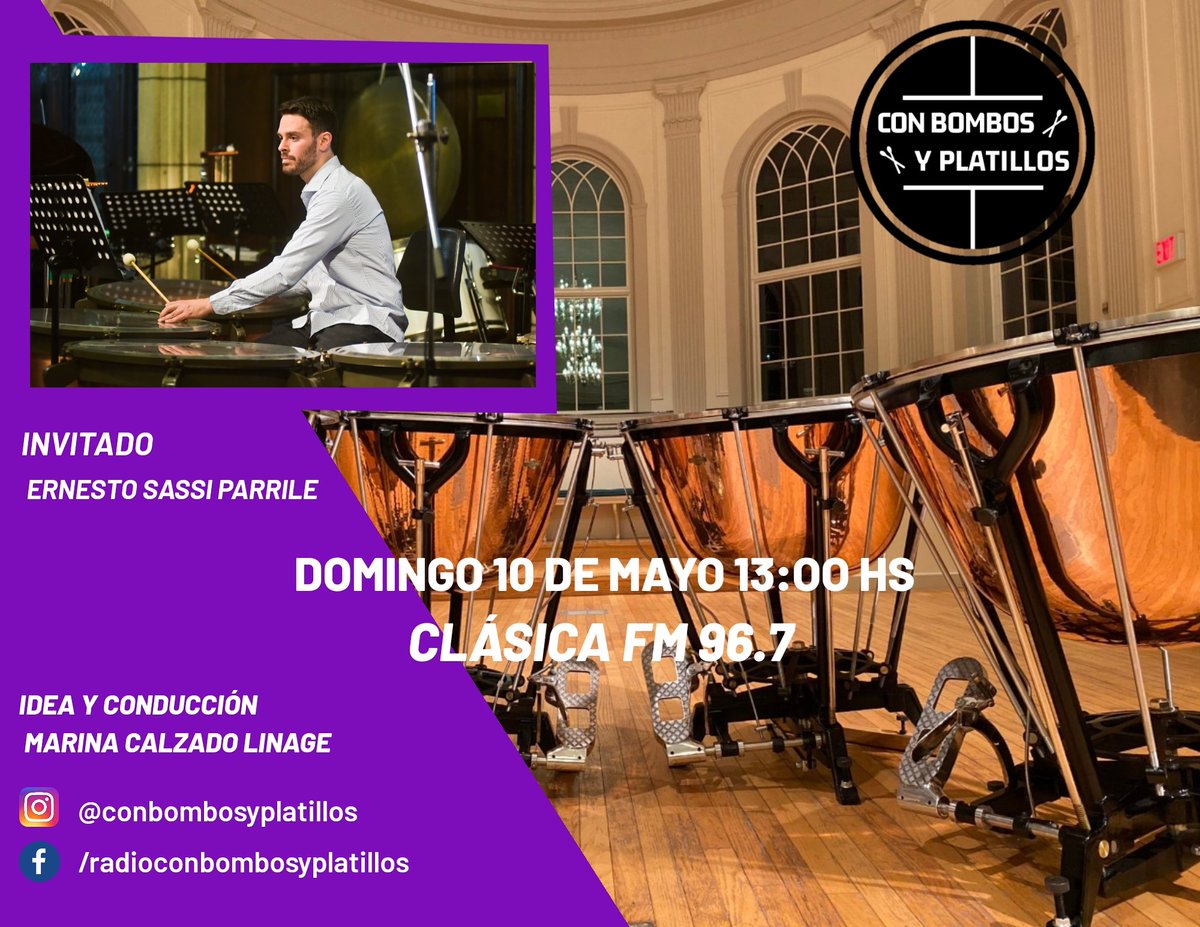 ▪︎Mañana domingo 10 de mayo desde las 13:00 hs nos escuchan en <a href="/NacionalClasica/">Radio Nacional Clásica FM 96.7</a>
Contaremos con la participación de Ernesto Sassi Parrile
⁣🎙Conduce <a href="/marina_marimba/">marina marimba</a>
⁣⁣⁣⁣
⁣⁣⁣⁣⁣