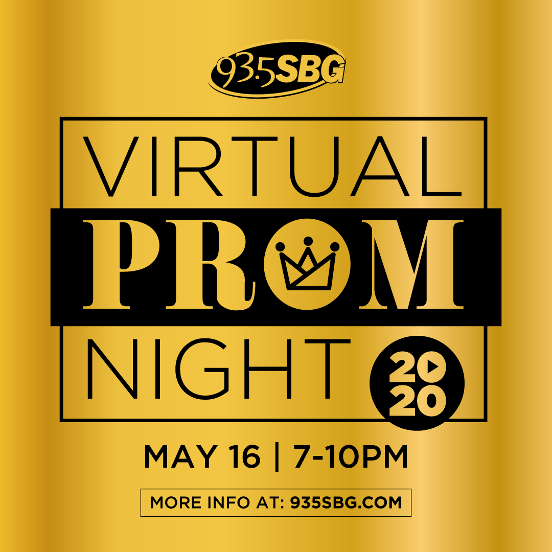 Save the Date! May 16 from 7pm to 10pm LIVE with Chuck Seese on 93.5 SBG or streaming at radio.com/935sbg/listen! 

What's your favorite dance songs💃🕺?? Post them here! #virtualprom