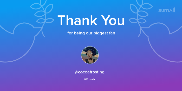 icaruszhope's tweet photo. Our biggest fans this week: cocoafrosting. Thank you! via https://t.co/nxAZHwf5gV https://t.co/8MMhTiJA9D