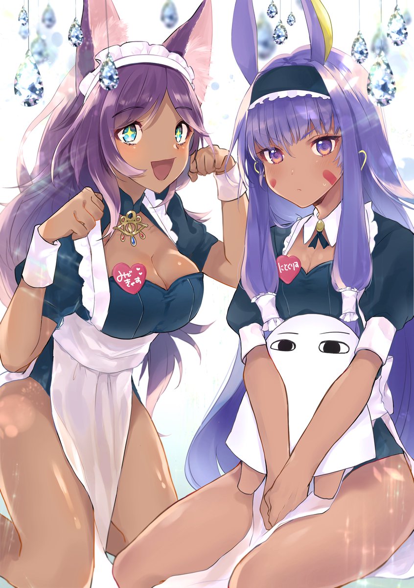 メジェド ,ニトクリス(Fate) 「#メイドの日 #メイドの日2020 これはお気に入りのニトクリスとミドキャスちゃ」|しろむのイラスト