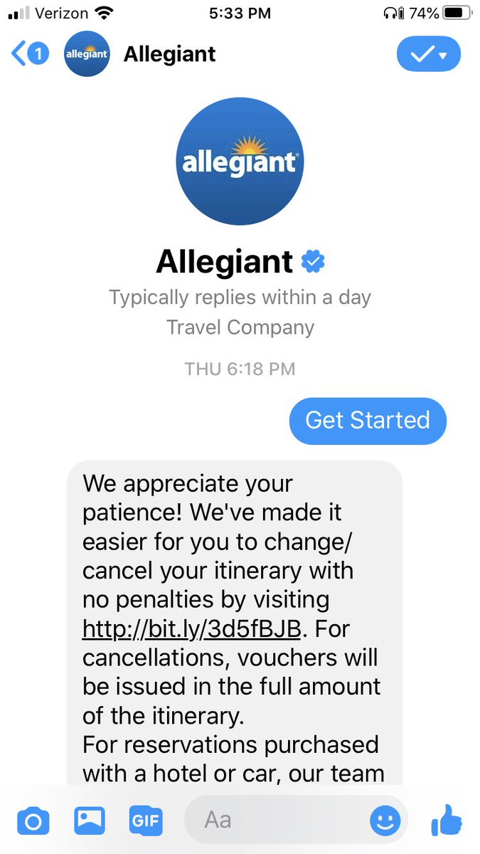 JoelAdams's tweet photo. @Allegiant didn’t seem to think anything was wrong at all. I was livid, but all I was asking for was for them to do what they said they’d do—my mom still has to fly home with them. Here’s the conversation: part 1 https://t.co/zZjWpW9Ain