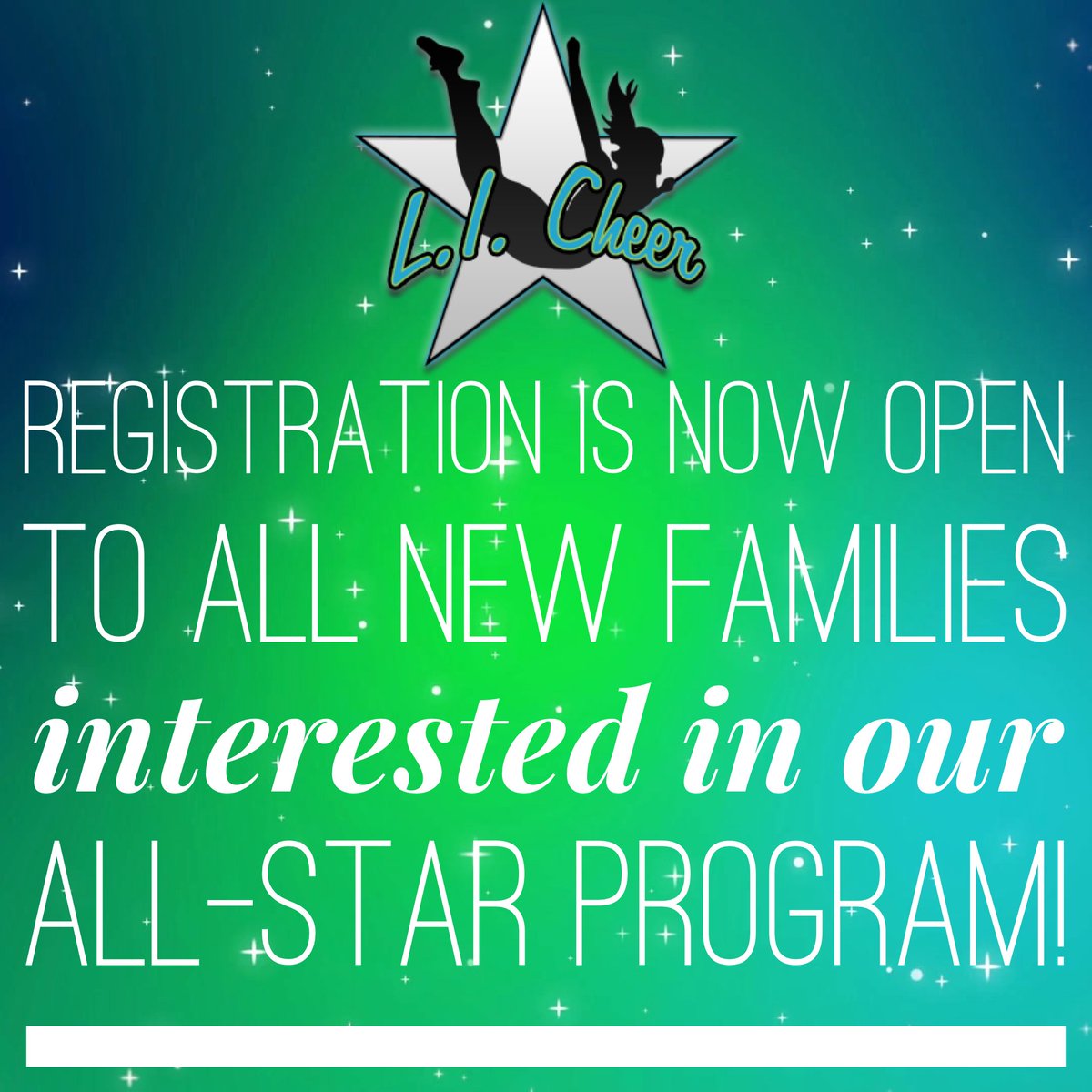 LongIslandCheer's tweet photo. We are excited to welcome new families to now register for our all-star program!

We can’t wait to meet you and have you join the #LICheerFamily! 🤗💙💚 https://t.co/6ejcDaO1oM