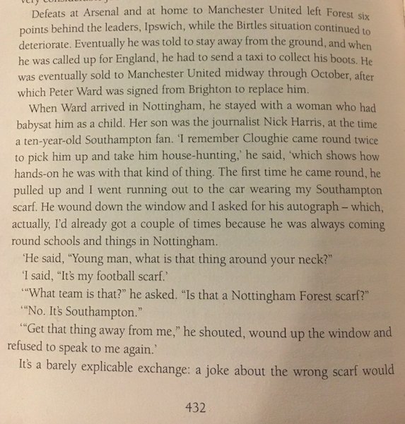 When Clough sold Birtles to MUFC and signed the "next great hope" of English football to replace him (Pete Ward, a family friend), in 1980, Cloughie came to our house a couple of times, as recounted in  @jonawils Cloughie biog