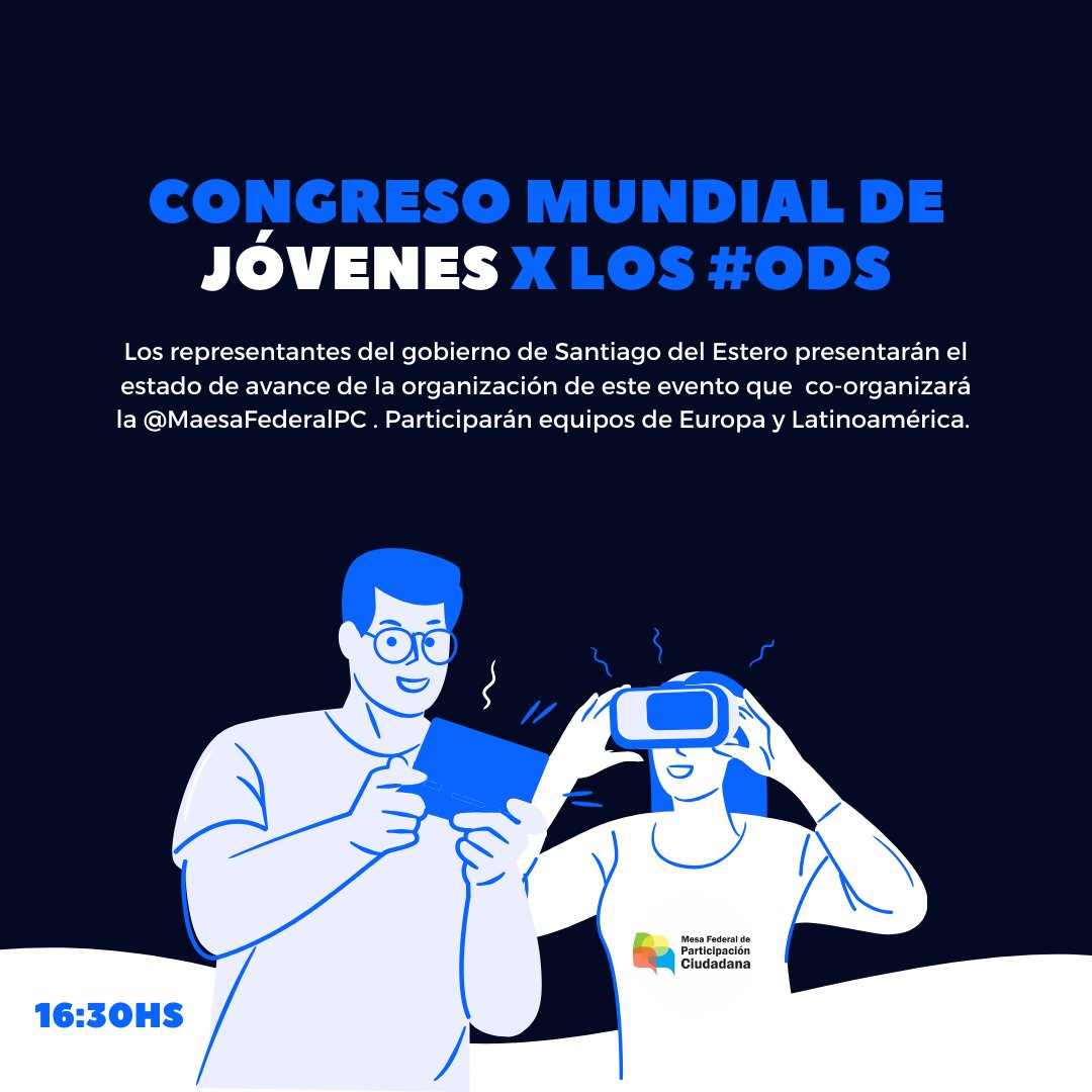MesaFederalPC's tweet photo. Desarrollaremos 2 actividades:
🥇Presentación GOB #SantiagoDelEstero @MatiLara14 avance Congreso Jóvenes @Cooper2030ods en #ARG co-organizado @MesaFederalPC 
🥈#MeetEmpatico #EquipoDeEquipos @FederalLab para mapear estado emocional de nuestrxs equipos en la emergencia #Covid_19 https://t.co/Pu8Z1nnfvX
