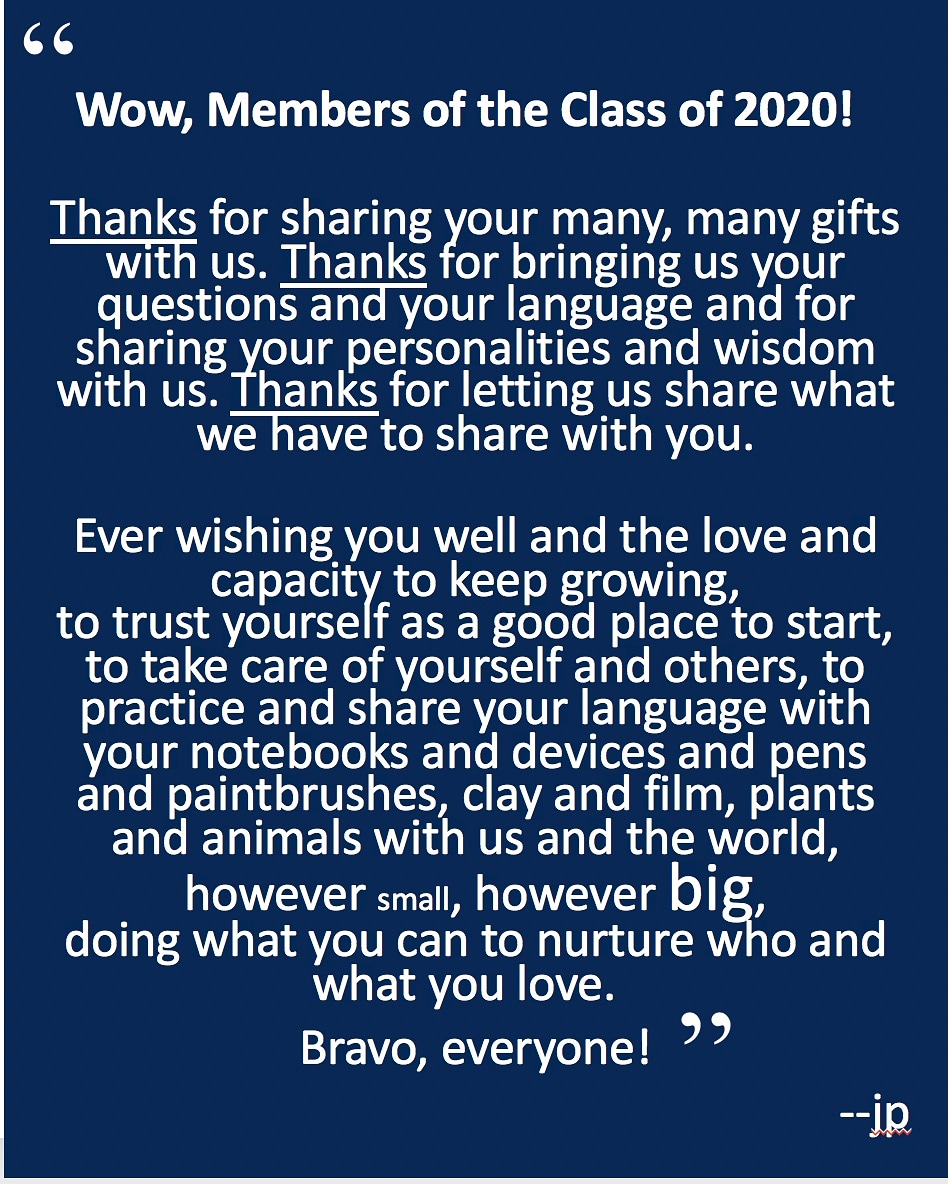 marywash_ENLI's tweet photo. Linguistics Professor Judith Parker sends CONGRATULATIONS to #UMW2020 ! https://t.co/zdkD0f6d2f