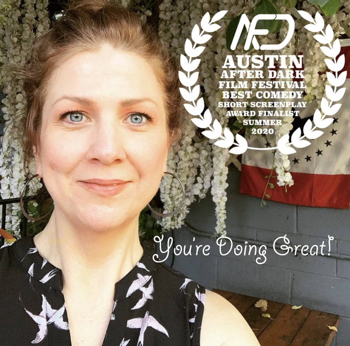 SharonSpell's tweet photo. Best Comedy Short Screenplay Award Finalist! Thank you, #AustinAfterDarkFilmFestival! 🥰🙏❤️😎🥳 🙏🙏🙏🙏🙏🙏🙏 #YDGSpell #YDGSizzle #ImSharonSpell #YoureDoingGreat #Women #WomenInComedy #FunnyWomen #WomenWriters #Southerners #SouthernComedy #Pilot #Script #SouthernLiving #Grief https://t.co/UhZJSQ0sAA