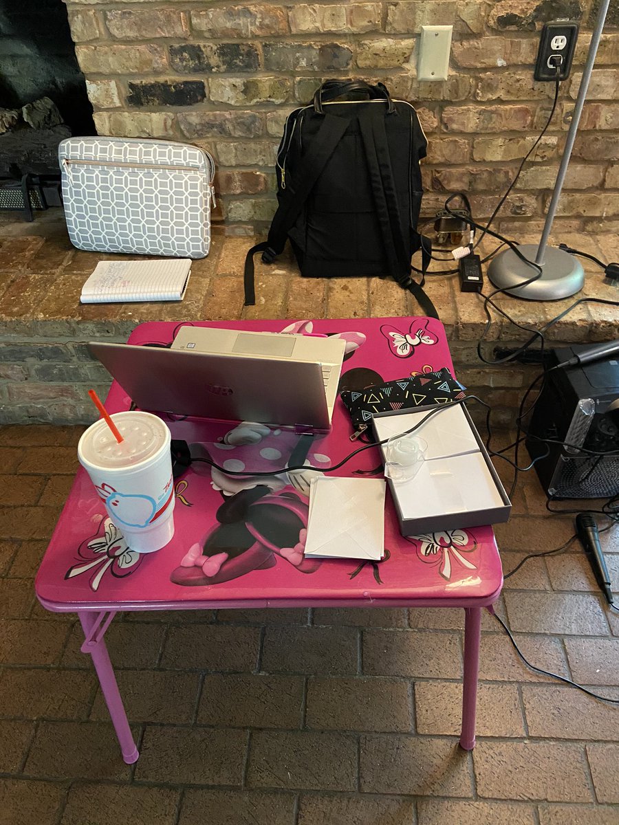 Persons_class's tweet photo. “Office” Setup! I know, I know, you are ALL jealous! 💁🏻‍♀️😂 #TeachFromHome #Vandal https://t.co/zWnBqm6l3y