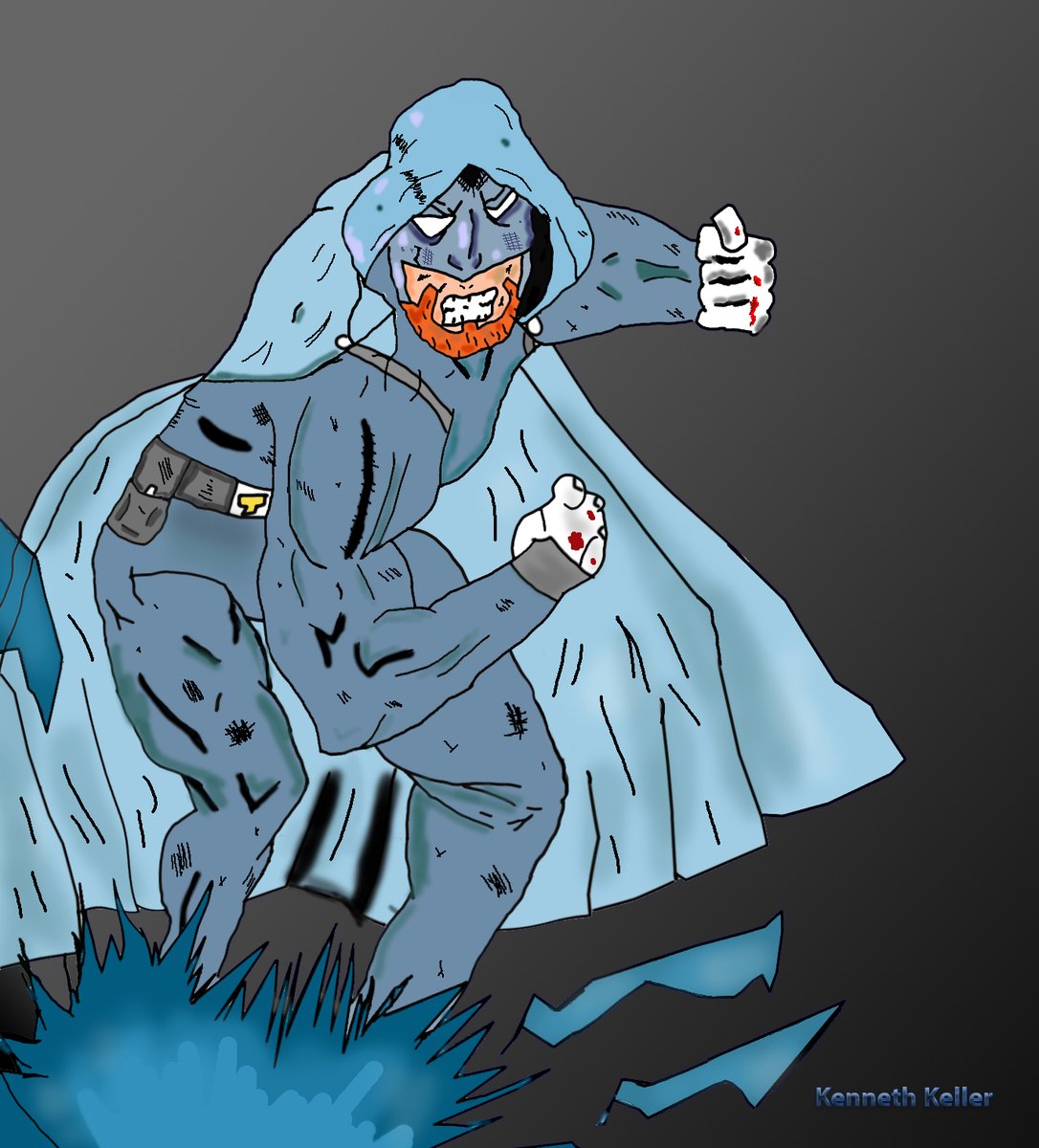 DARKForcesCOMIC's tweet photo. Here is a #test #concept #digital #drawing of #StarCrossComics & #FlatWorldComics #originalcharacter Telepore I'm no prof #artist just getting back into Digital Art here's my take on a gritty, scruffy #beard -ed Telepore. Meet this #exciting #Hybrid in Red Talon 2 avail now in KS https://t.co/HTiCn399IC