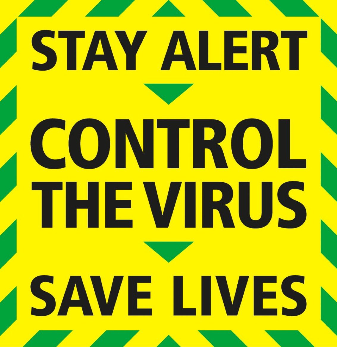 From Red to Green....The yellow and red was very specifically chosen to connote warning, hazard, emergency around the “stay home” message... Red & Green have v different meaning in safety regs...