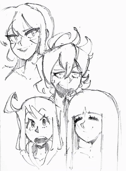 Some scribbles of some blue haired characters I did a few days ago.
I was gonna finish this with more characters but it'll probably be an idea I revisit in the future now 