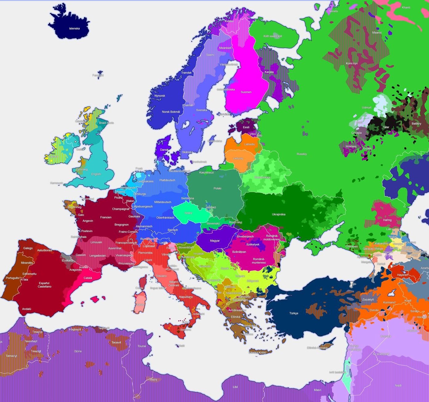 🇬🇧🇮🇪language Maps🗺️ On Twitter Simplified Europe Language Map