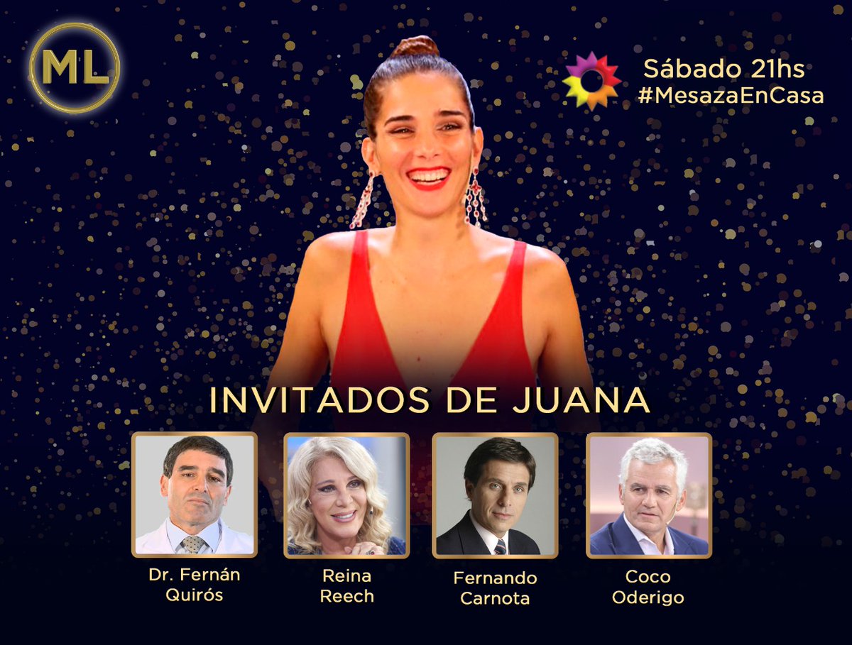 Enseguida Comienza #MesazaEnCasa con la conducción de <a href="/ViaJuani/">Juana Viale</a>, hoy participan:
 
Dr. Fernán Quirós #DrFernanQuiros
Reina Reech <a href="/ReynaReechOk/">Reina Reech</a>
Fernando Carnota <a href="/fernandocarnota/">Fernando Carnota</a>
Coco Oderigo <a href="/CocoOderigo/">Eduardo J. Oderigo</a>

Préndete a <a href="/eltreceoficial/">eltrece</a>