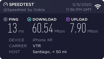 Vleal_'s tweet photo. @VTRsoporte  @VTRChile Tengo contratado un servicio de 400 megas a un precio determinado, pero la realidad es otra, Recibo mucho menos megas de lo que pago mensualmente, espero una pronta solución https://t.co/M5seVoGRQ2