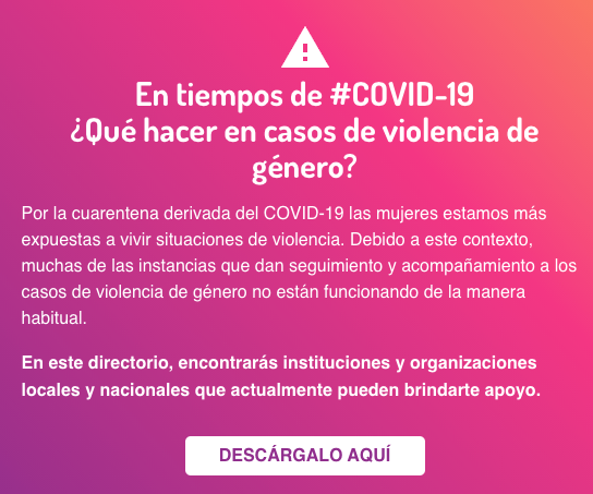 VirkApp's tweet photo. #PeligroEnCasa En #TiempoFuera tenemos un directorio con organizaciones en todo el país que te pueden ayudar si vives violencia. Descarga -> https://t.co/N7Q6gjJqkx https://t.co/JMcCxCWLdJ