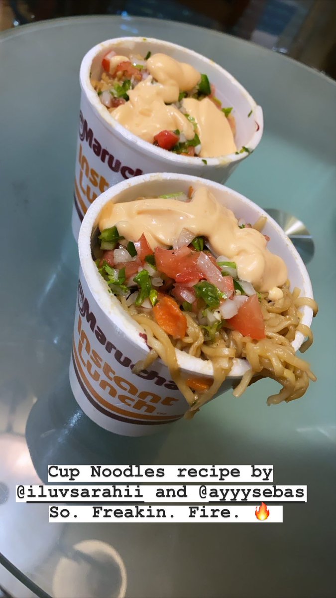 _prinkyy's tweet photo. @iluvsarahii and @slitherysebas comin in hot with this cup noodle recipe 🔥🥵 it was so good. I added more sriracha Bc I’m that bitch 😂 https://t.co/B0QrzJl6E6