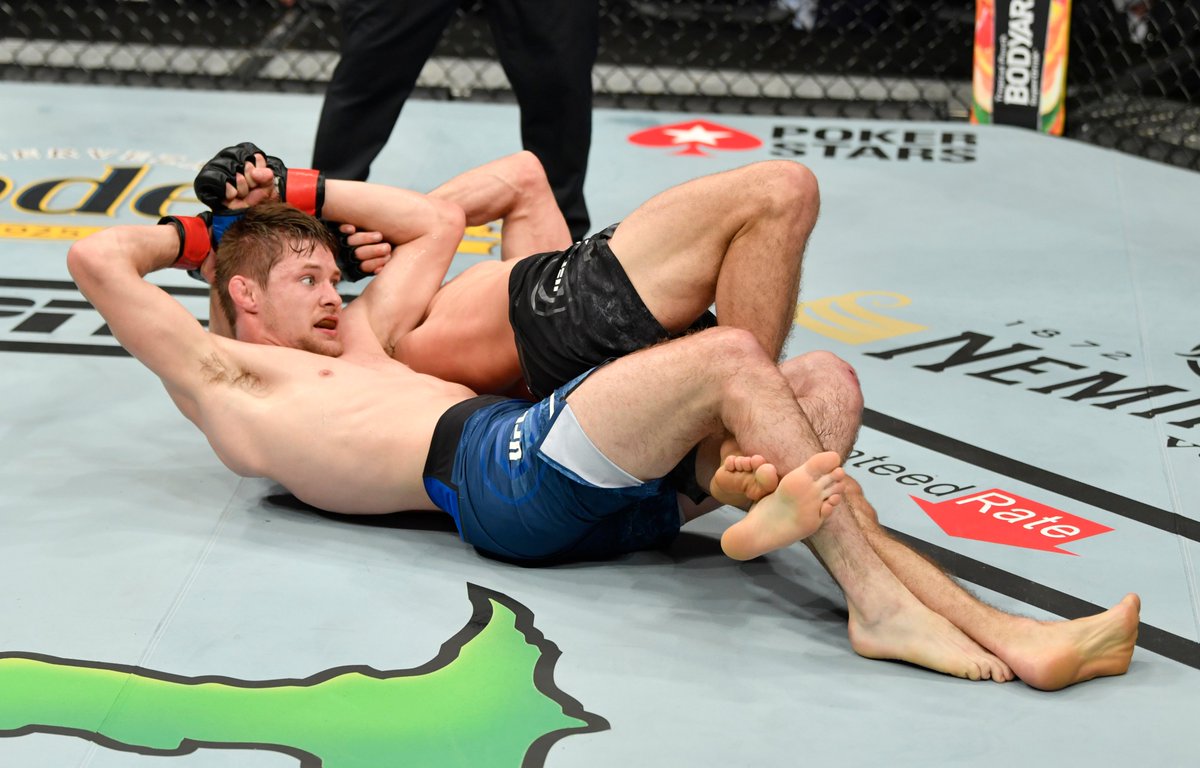 UFCNews's tweet photo. Unofficially, Bryce Mitchell (@ThugNastyMMA) earned 13:59 of ground control time in 15 minutes against Charles Rosa tonight. #UFC249 https://t.co/22nIx0wc7T