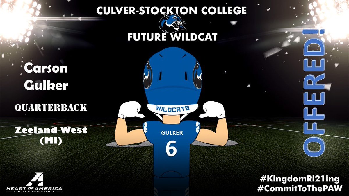 CarsonGulker27's tweet image. Excited to say that I have received my first scholarship offer from Culver Stockton College! Thank you to @CoachCutshaw and @CSCwildcatsFB for the opportunity to continue my football career at the next level!