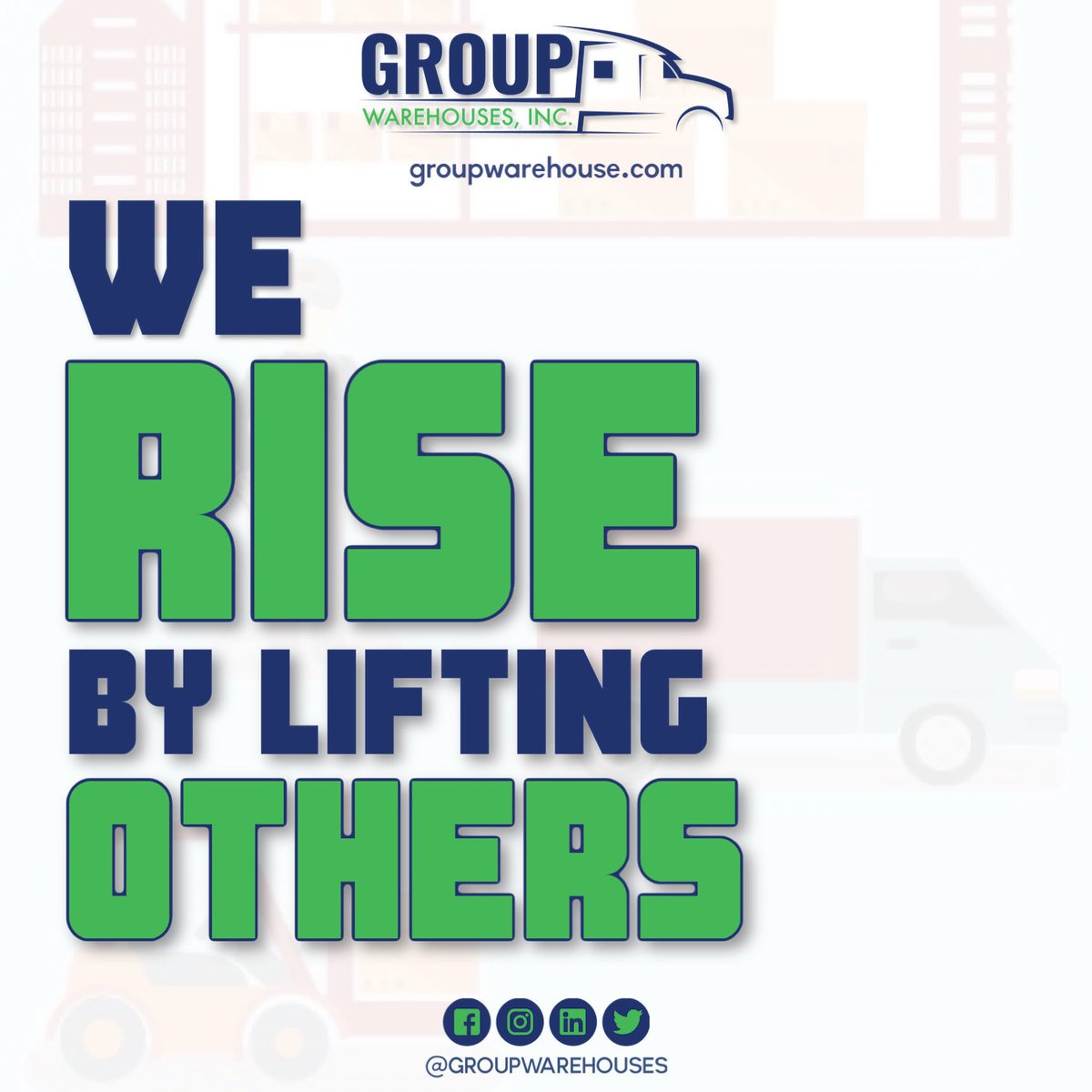 GroupWarehouses's tweet photo. Lift someone up today. We rise together. 🚛
#riseuptogether #liftsomeoneup #communitylove #fresnobusiness #workingtogether #logisticscompany #logisticsmanagement #fulfillment #fulfillmenthouse #3pl #ecommercewebsite #togetherwearestronger #groupwarehouse #groupwarehouses https://t.co/8i3rNmzFoq