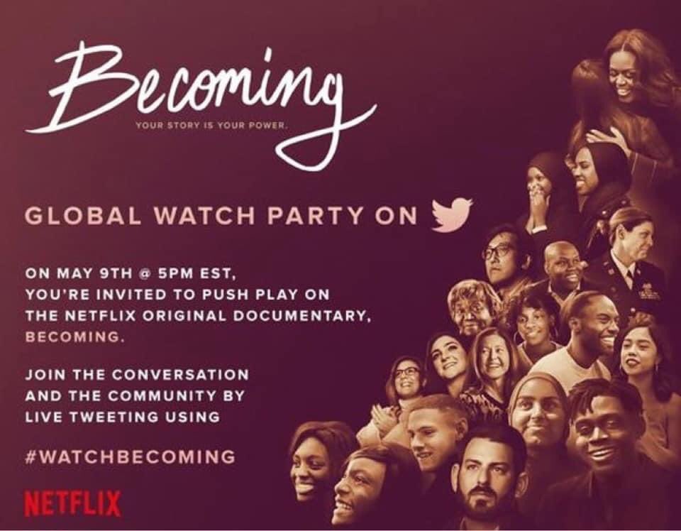 CamelliaLinks's tweet photo. Tonight @CamelliaLinks will join @salinksinc &. @linksinc and our national partner @GirlsInc @9 p.m. EST to watch @MichelleObama #Becoming on #Netflix. #CollectiveExcellence #SALinks #TheLinksInc #CRLinks10 #FriendshipAndService #WatchBecoming https://t.co/4kpAYXbx49