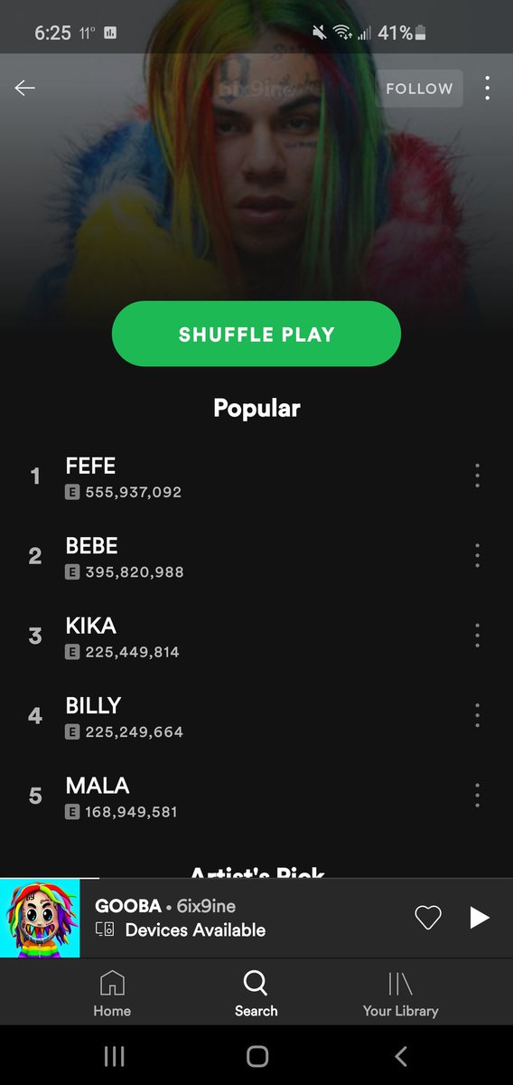 tweetdotca's tweet photo. @6ix9ine the world will always remember your timeless classics like FEFE and BEBE. MALA and GOOBA. Song writing at it's best. https://t.co/sjlH00MzFl