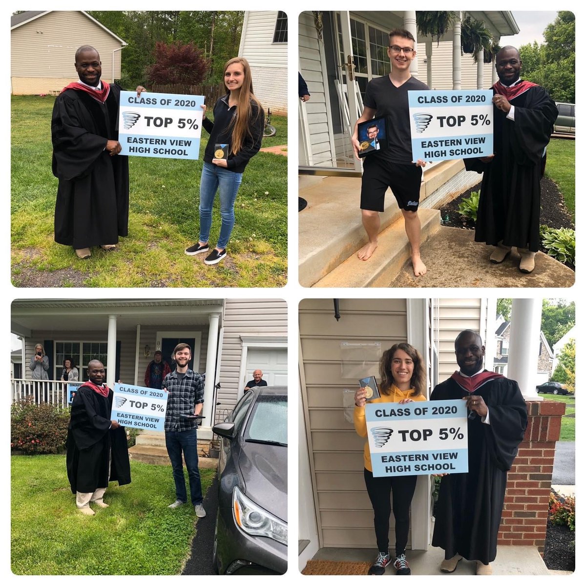 CCPSEVHS's tweet photo. The Eastern View High School Administration visited the homes (and even the work places) of students in the Top 5% of the Senior Class.  (Part 3) @principaladdo @culpeperschools https://t.co/rhATBuxdi4