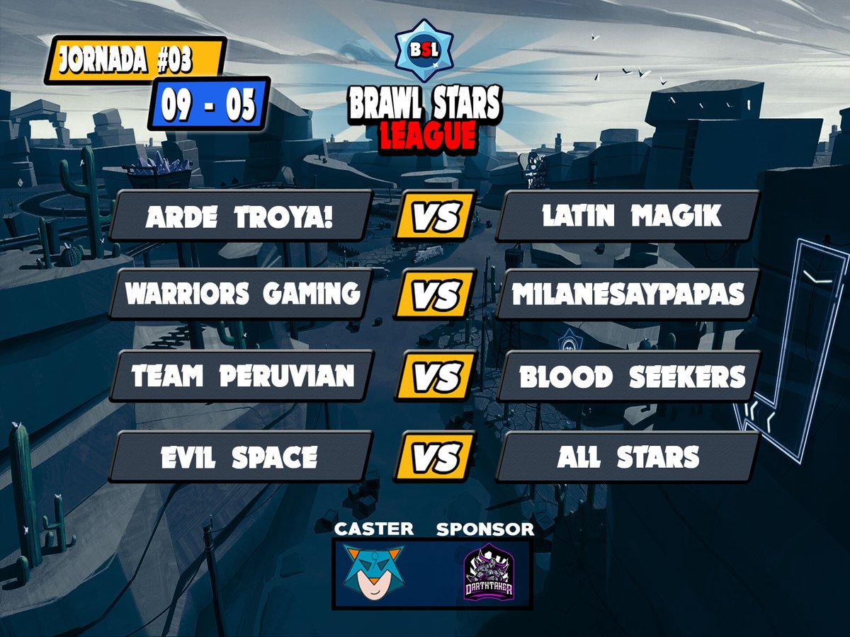 Hoy les traemos la 3ra Jornada de la  #BSL estará llena de emociones, iniciamos a las 20:00!!🔥

<a href="/ArdeTroya13/">Arde Troya!</a> 🆚 @Latin_Magik 

<a href="/WGTeam_eSports/">Warriors Gaming</a>  🆚 @MilanesayPapaBS 

<a href="/peruvian_team/">TEAM PERUVIAN</a> 🆚 @BloodSeekersOp 

<a href="/EvilSpace4/">en proceso</a> 🆚 @All1Stars 

Los esperamos en el canal de @octa9890!!