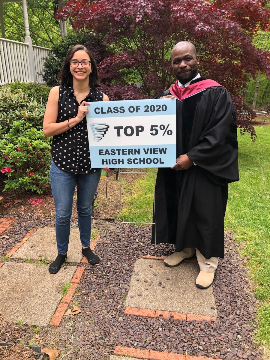 CCPSEVHS's tweet photo. The Eastern View High School Administration visited the homes (and even the work places) of students in the Top 5% of the Senior Class.   Lots of fun visiting 17 students and surprising them on a Friday afternoon! (Part 5) @principaladdo @culpeperschools https://t.co/TeHhtKLORQ