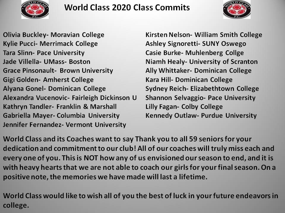 Jeffrey Eisele (@jeisele11) on Twitter photo Congratulations to our 59 Seniors! So proud to say I was able to coach so many of you! I will never forget these bunch of young ladies.
<a href="/WorldClassFC1/">World Class FC</a> <a href="/WCFCECNL2002/">World Class 2002ECNL</a> <a href="/wcfcscp/">World Class SCP FC</a> @TSSWire
<a href="/TopDrawerSoccer/">TopDrawerSoccer</a> @theECNL Congratulations to our 59 Seniors! So proud to say I was able to coach so many of you! I will never forget these bunch of young ladies.
<a href="/WorldClassFC1/">World Class FC</a> <a href="/WCFCECNL2002/">World Class 2002ECNL</a> <a href="/wcfcscp/">World Class SCP FC</a> @TSSWire
<a href="/TopDrawerSoccer/">TopDrawerSoccer</a> @theECNL