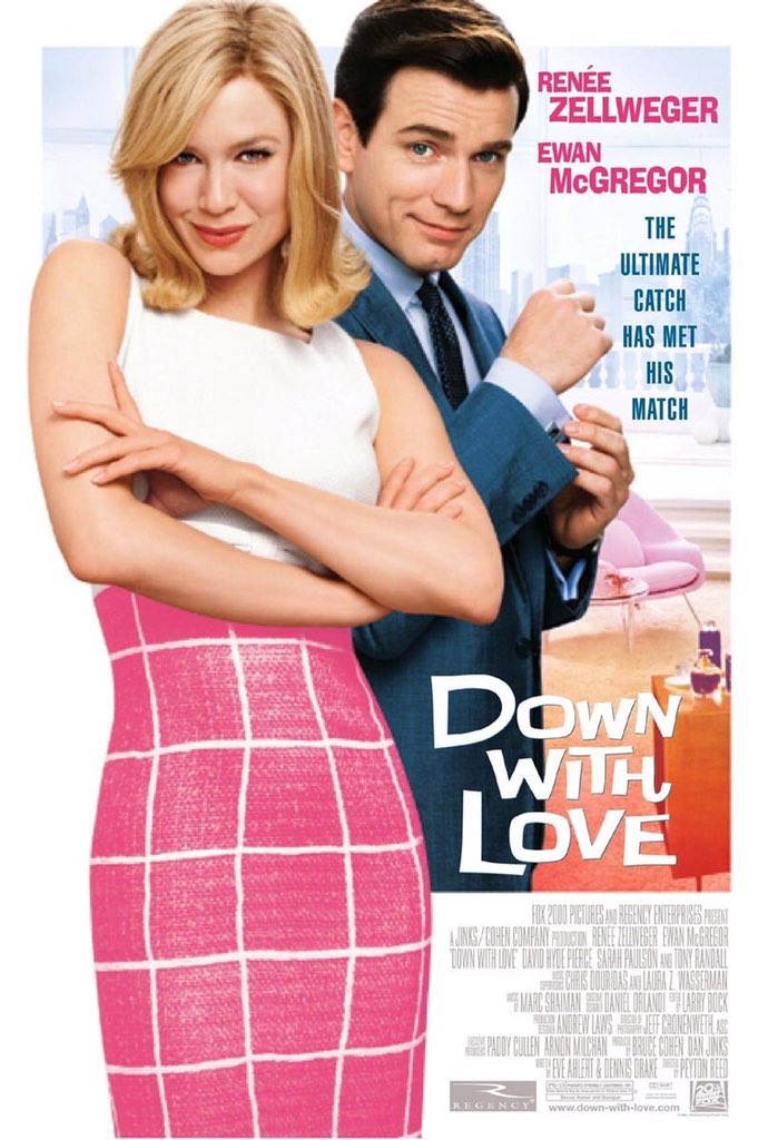 FilmNewsNos's tweet photo. 🎬MOVIE HISTORY: 17 years ago today, May 9, 2003, the movie 'Down with Love' opened in theaters!
#ReneeZellweger #EwanMcGregor #SarahPaulson #DavidHydePierce #RachelDratch #JackPlotnick #TonyRandall #JohnAylward #WarrenMunson #MattRoss #TimothyOmundson #JeriRyan #IvanaMilicevic https://t.co/LcWi6Nypbb