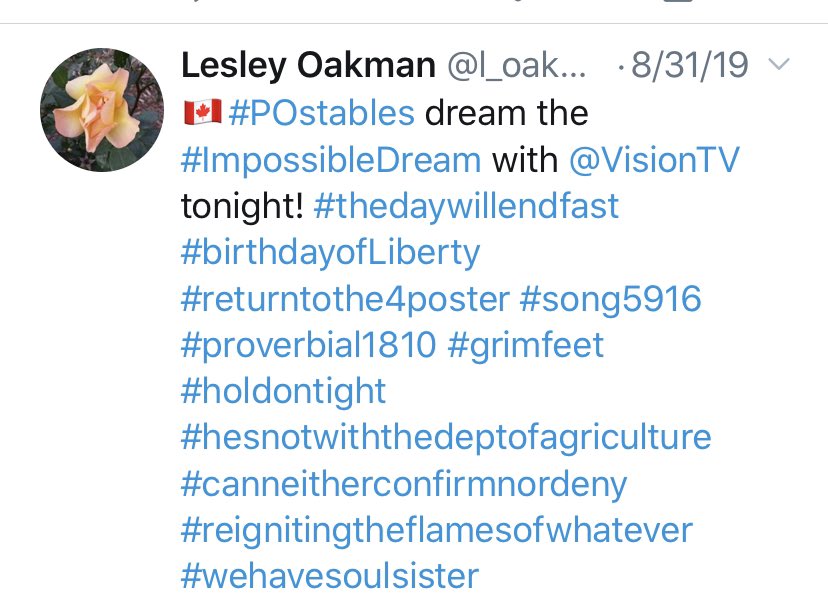 MarybethMkprudz's tweet photo. #POstables A little late, but in her honor here are #LesleysHashtags for #ImpossibleDream. She wouldโve been here tweeting with us! โค๏ธ @MichelleVicary @hallmarkmovie https://t.co/BOoAD2plQa