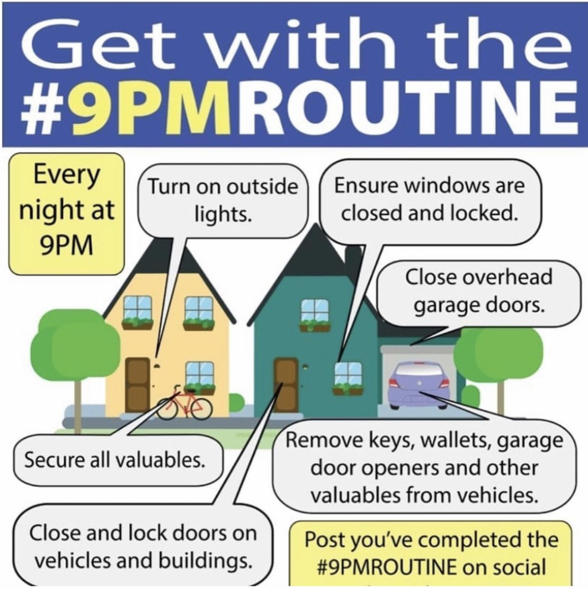 Gso Police Dept Have You Done Your 9pm Routine Here Are Some Things To Do Before Turning The Lights Off And Settling In For The Night 9pmroutine T Co Jjgtnyw8nz