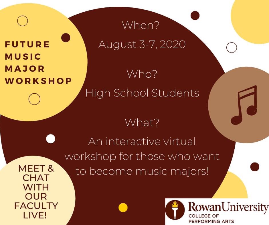 COMING SOON!!! Get excited!!! Who wants to be a music major?! Share and like this post!! #musicmajor #Rowanfuturemusicmajorworkshop #futuremusicmajor