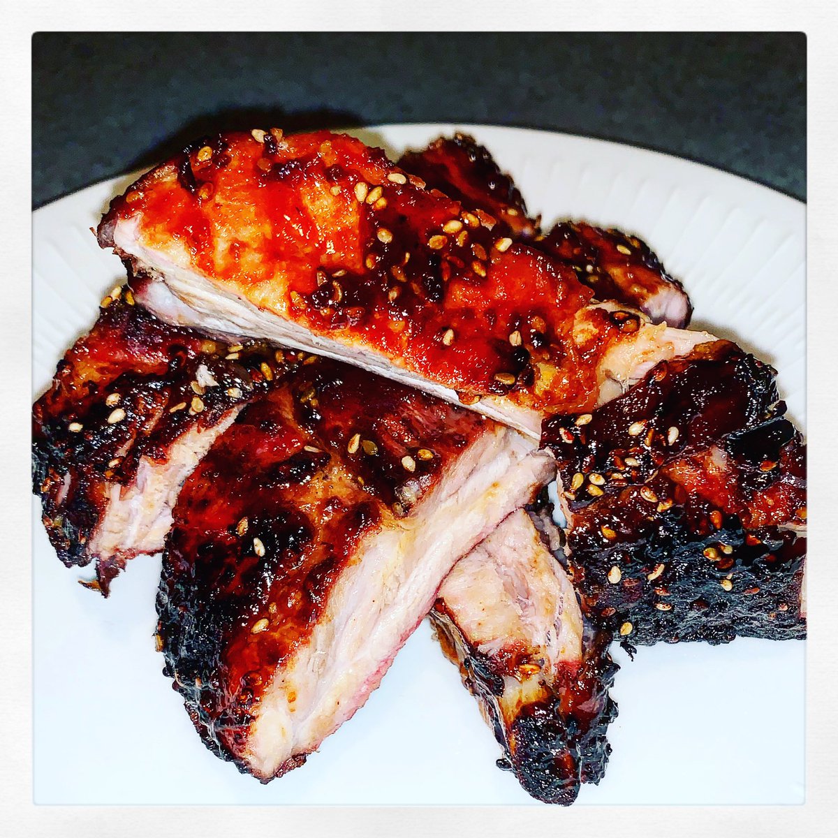 joneil66's tweet photo. CORONAVIRUS CUISINE: Sticky Icky Toasted Sesame Garlic Spare Ribs. These ribs will change your life. #RibKing #BOOM #ChefGame #FatKidsRule https://t.co/hcSuflTq8F