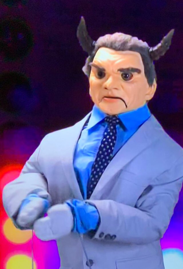 ZachWade17's tweet photo. @newLEGACYslip Imagine this little McMahon riding around on a tricycle laughing like the jigsaw doll lmao https://t.co/6PTOPZWBiq