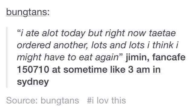 taehyung making sure jimin ate well and telling him to prioritize his health