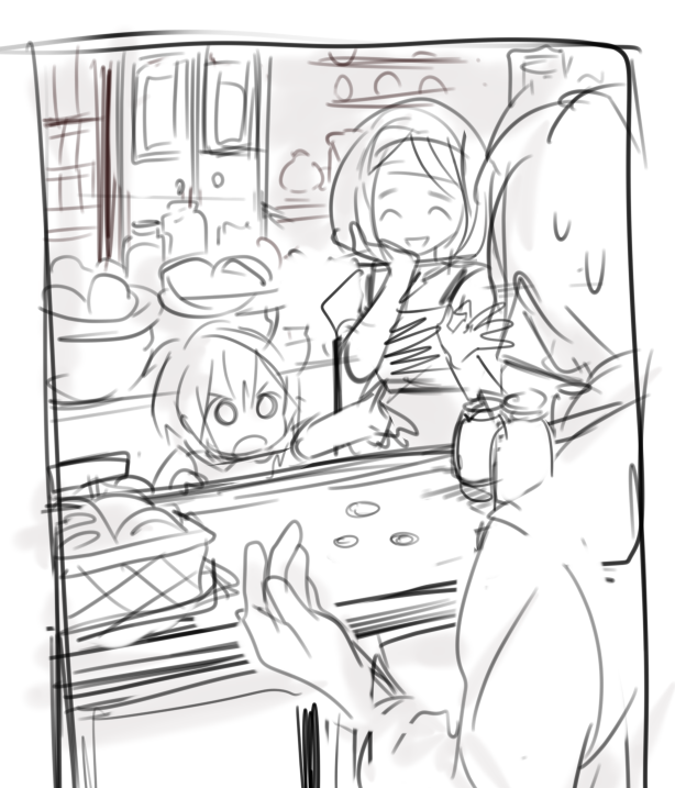 anyway an idea i had for a mother's day pic....a much younger tressa running the family's shop with her mum ? 
