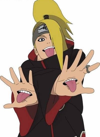 deidara - great hair - strong eyeliner game - what them tongues do - seriously he has three tongues that's-- 10/10