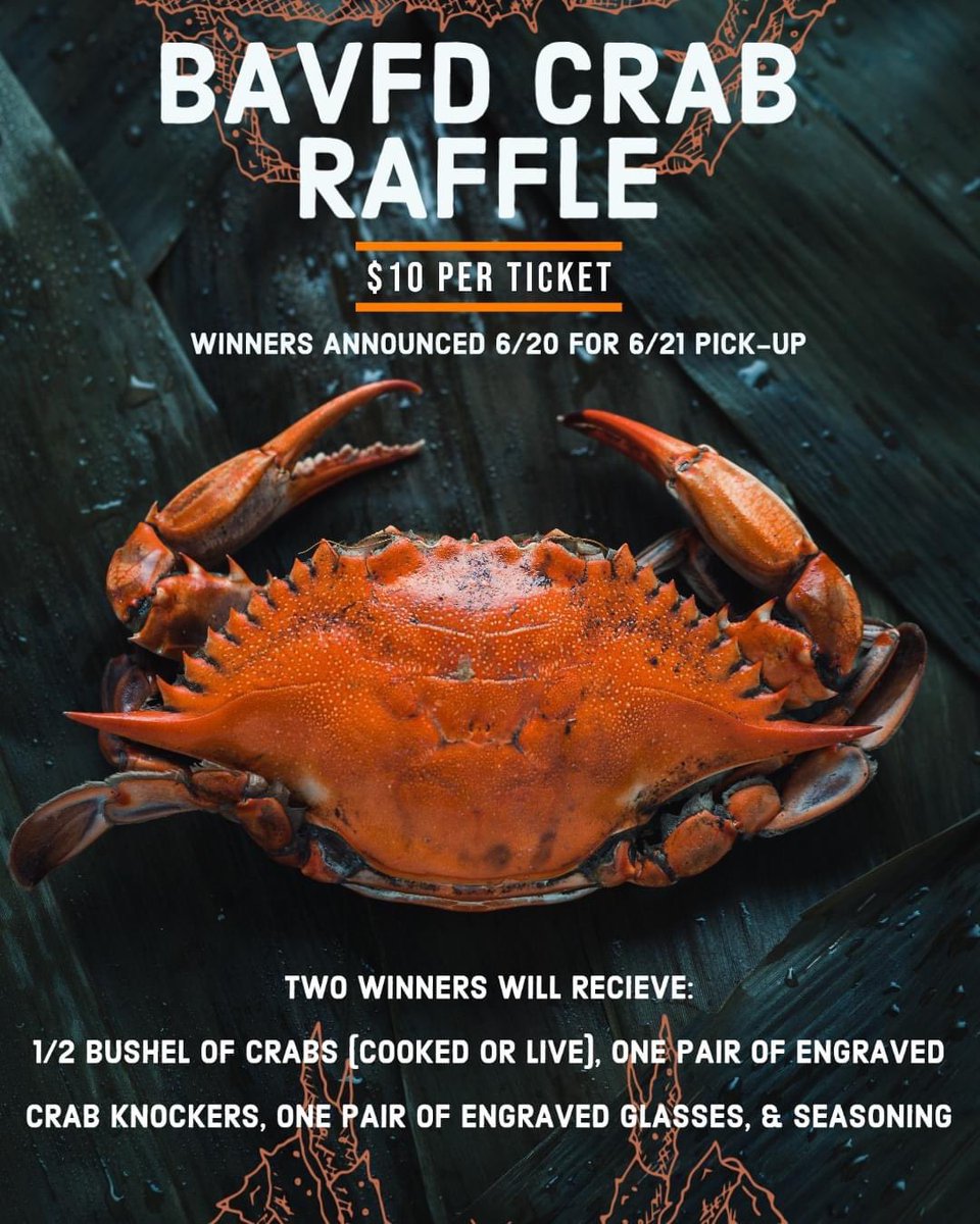 🦀CRAB RAFFLE🦀 comment with email and # of tickets you’d like #crabs #FathersDay #charlescounty #Maryland