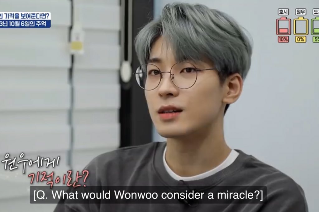 when wonwoo said making good memories with seventeen is his miracle 