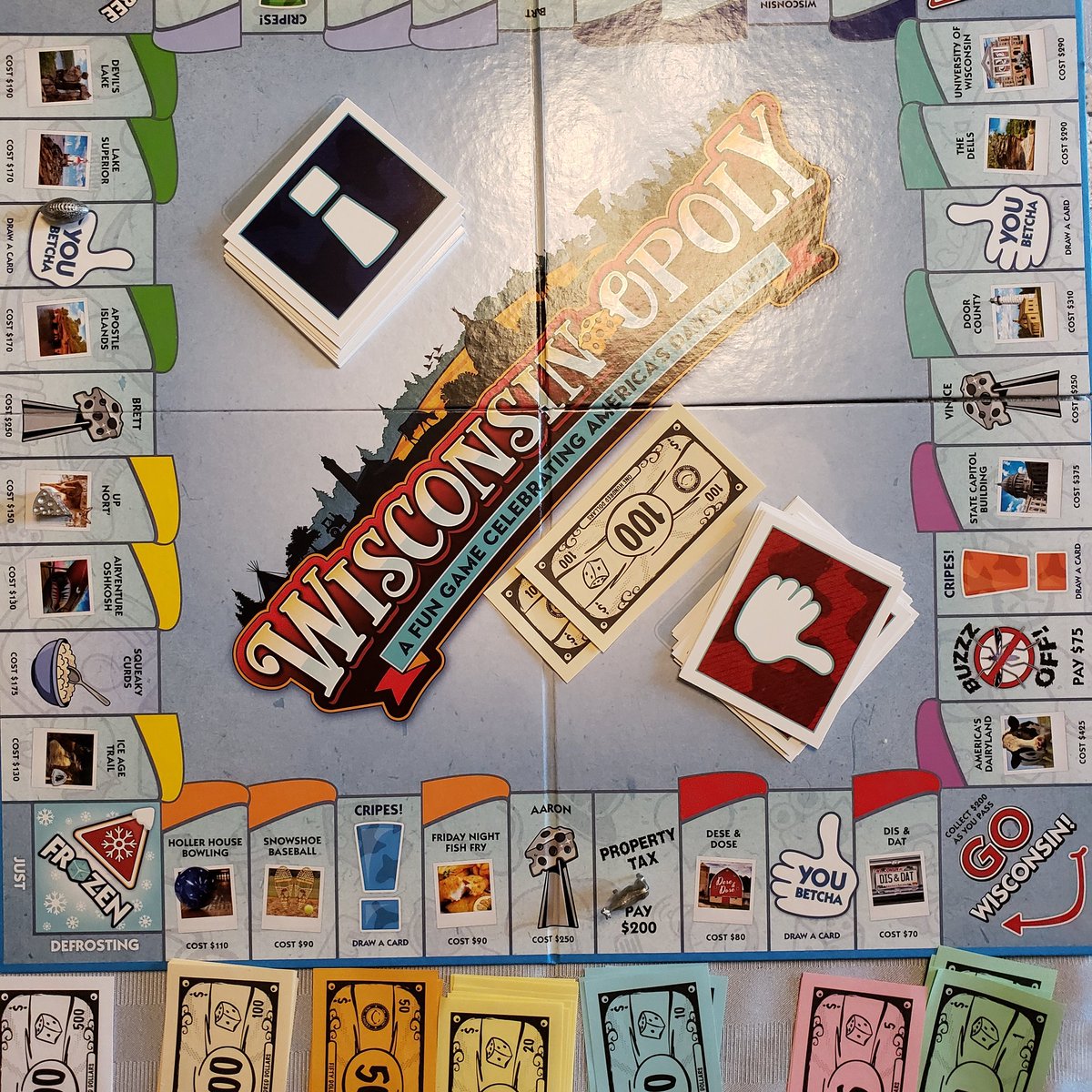 Broke out this version.of Monopoly.  I wanted to purchase <a href="/UWMadison/">UW–Madison</a> but never landed on it.  Oh Cripes.